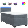 Stella Homewares Box Spring Bed with Mattress Dark Grey King Single Fabric