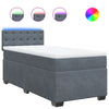 Stella Homewares Box Spring Bed with Mattress Dark Grey King Single Fabric