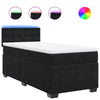 Stella Homewares Box Spring Bed with Mattress Black King Single Fabric