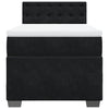 Stella Homewares Box Spring Bed with Mattress Black King Single Fabric