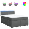 Stella Homewares Box Spring Bed with Mattress Dark Grey Double Fabric