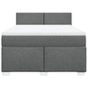 Stella Homewares Box Spring Bed with Mattress Dark Grey Double Fabric