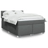 Stella Homewares Box Spring Bed with Mattress Dark Grey Double Fabric
