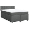 Stella Homewares Box Spring Bed with Mattress Dark Grey Double Fabric