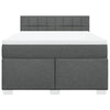 Stella Homewares Box Spring Bed with Mattress Dark Grey Double Fabric