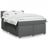 Stella Homewares Box Spring Bed with Mattress Dark Grey Double Fabric