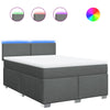 Stella Homewares Box Spring Bed with Mattress Dark Grey Queen Fabric