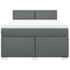 Stella Homewares Box Spring Bed with Mattress Dark Grey Queen Fabric