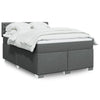 Stella Homewares Box Spring Bed with Mattress Dark Grey Queen Fabric