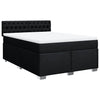 Stella Homewares Box Spring Bed with Mattress Black Queen Fabric