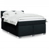 Stella Homewares Box Spring Bed with Mattress Black Queen Fabric