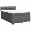 Stella Homewares Box Spring Bed with Mattress Dark Grey Queen Fabric
