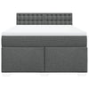 Stella Homewares Box Spring Bed with Mattress Dark Grey Queen Fabric