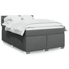 Stella Homewares Box Spring Bed with Mattress Dark Grey Queen Fabric