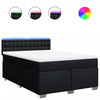 Stella Homewares Box Spring Bed with Mattress Black Queen Fabric
