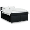 Stella Homewares Box Spring Bed with Mattress Black Queen Fabric