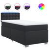 Stella Homewares Box Spring Bed with Mattress Black King Single Faux Leather