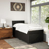 Stella Homewares Box Spring Bed with Mattress Black King Single Faux Leather
