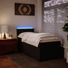 Stella Homewares Box Spring Bed with Mattress Black King Single Faux Leather