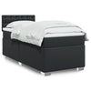 Stella Homewares Box Spring Bed with Mattress Black King Single Faux Leather