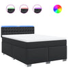 Stella Homewares Box Spring Bed with Mattress Black Double Faux Leather