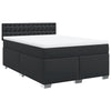 Stella Homewares Box Spring Bed with Mattress Black Double Faux Leather