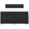 Stella Homewares Box Spring Bed with Mattress Black Double Faux Leather