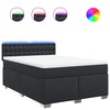 Stella Homewares Box Spring Bed with Mattress Black Queen Faux Leather
