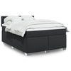 Stella Homewares Box Spring Bed with Mattress Black Queen Faux Leather