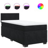 Stella Homewares Box Spring Bed with Mattress Black King Single Velvet