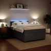Stella Homewares Box Spring Bed with Mattress Dark Grey Queen Velvet
