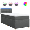 Stella Homewares Box Spring Bed with Mattress Dark Grey King Single Fabric