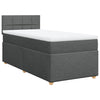 Stella Homewares Box Spring Bed with Mattress Dark Grey King Single Fabric