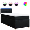 Stella Homewares Box Spring Bed with Mattress Black King Single Fabric