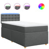 Stella Homewares Box Spring Bed with Mattress Dark Grey King Single Fabric