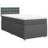 Stella Homewares Box Spring Bed with Mattress Dark Grey King Single Fabric