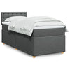 Stella Homewares Box Spring Bed with Mattress Dark Grey King Single Fabric