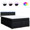 Stella Homewares Box Spring Bed with Mattress Black Double Fabric