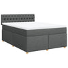 Stella Homewares Box Spring Bed with Mattress Dark Grey Double Fabric