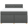 Stella Homewares Box Spring Bed with Mattress Dark Grey Double Fabric