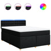 Stella Homewares Box Spring Bed with Mattress Black Double Fabric