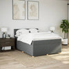 Stella Homewares Box Spring Bed with Mattress Dark Grey Queen Fabric