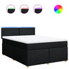 Stella Homewares Box Spring Bed with Mattress Black Queen Fabric