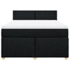 Stella Homewares Box Spring Bed with Mattress Black Queen Fabric