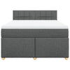 Stella Homewares Box Spring Bed with Mattress Dark Grey Queen Fabric