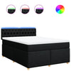 Stella Homewares Box Spring Bed with Mattress Black Queen Fabric