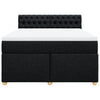 Stella Homewares Box Spring Bed with Mattress Black Queen Fabric
