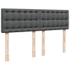 Stella Homewares Box Spring Bed with Mattress Dark Grey Queen Fabric