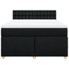 Stella Homewares Box Spring Bed with Mattress Black Queen Fabric
