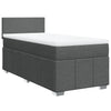Stella Homewares Box Spring Bed with Mattress Dark Grey King Single Fabric